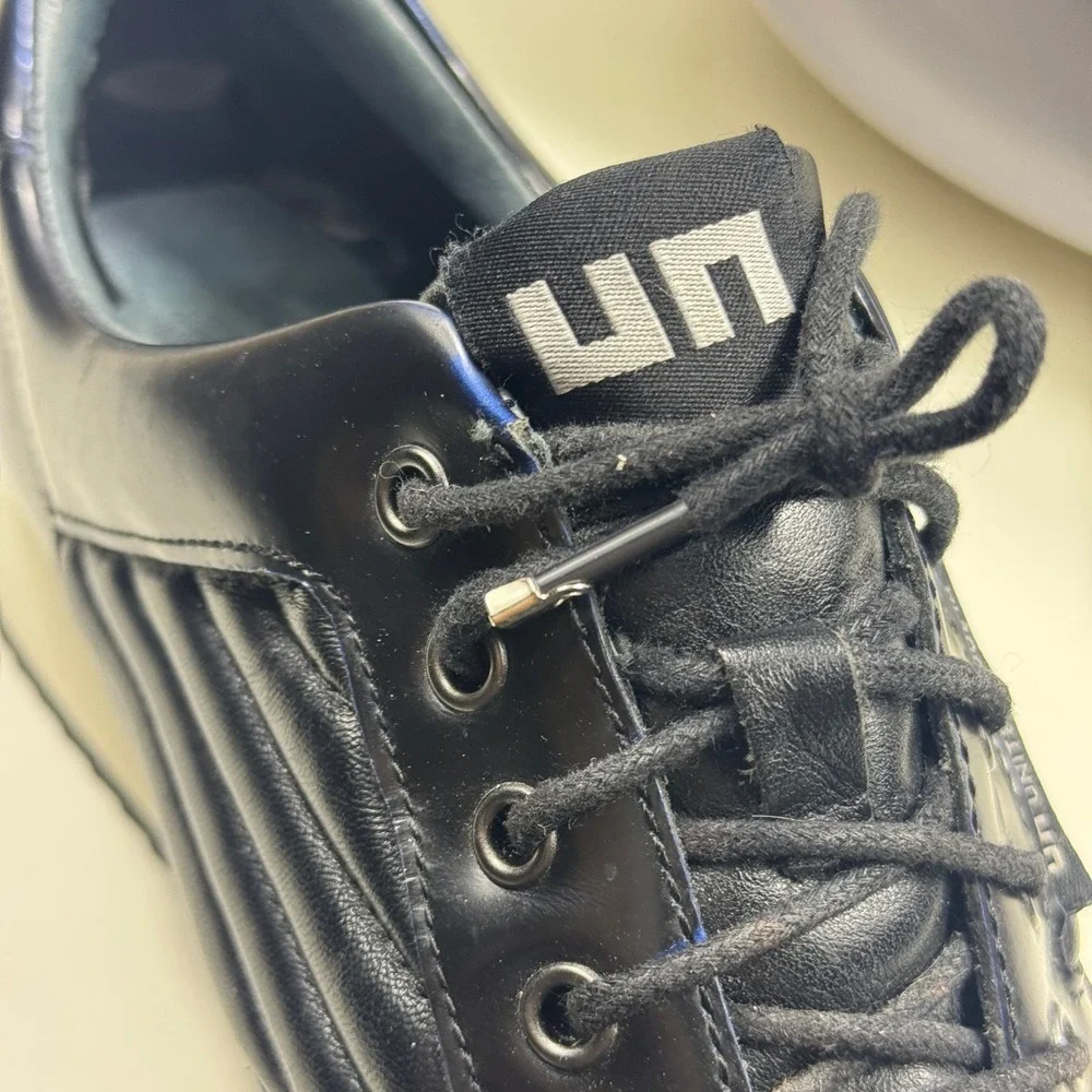 United Nude Sneakers Mens 9 Black Blue Quilted Leather Low‎ Top Shoes